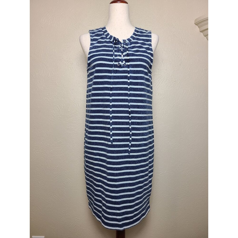 Jane and Delancey Summer Womens Sleeveless Dress Blue Stripes White Size S A472